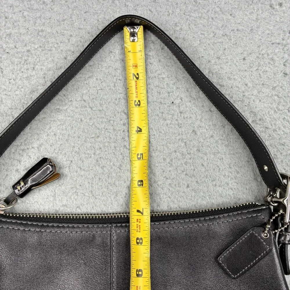 Vintage Coach Hamptons Demi 7461 Black Leather Baguette Shoulder Bag Y2K
